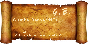 Gyurka Barnabás névjegykártya